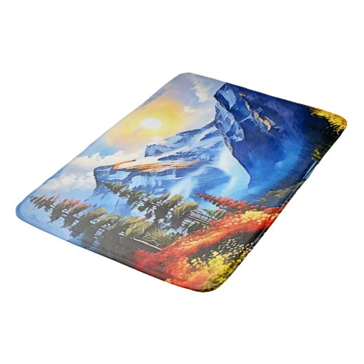 Bergmeer: Schilderachtig Uitzicht Badmat (Gekanteld)