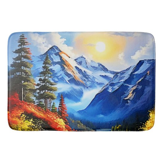 Bergmeer: Schilderachtig Uitzicht Badmat (Voorkant)
