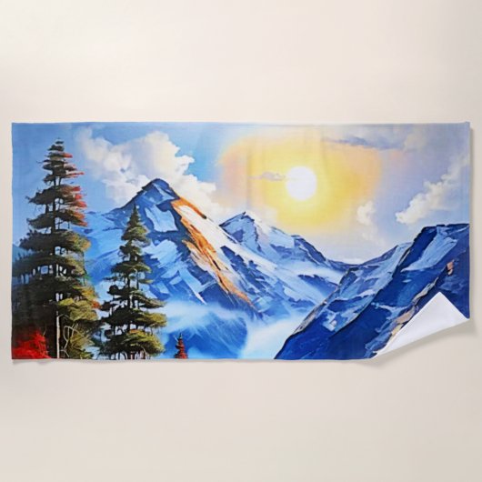 Bergmeer: Schilderachtig Uitzicht Strandlaken (Voorkant)