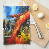 Bergmeer: Schilderachtig Uitzicht Theedoek (Quarter Fold)