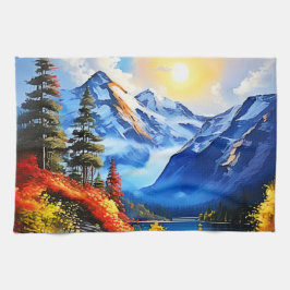 Bergmeer: Schilderachtig Uitzicht Theedoek