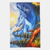 Bergmeer: Schilderachtig Uitzicht Theedoek (Verticaal)