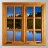 Bergmeer Square Faux-vensterverlichting Poster (Voorkant)