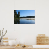 Bergmeer, Sunrise, Mist Poster (Keuken)
