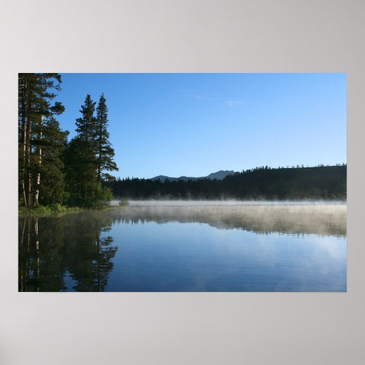 Bergmeer, Sunrise, Mist Poster (Voorkant)