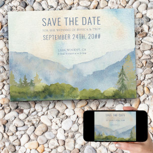 Bergmeer Waterverf Dusty Blue Save The Date