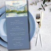 Bergmeer Waterverf Dusty Blue Wedding Menu