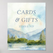 Bergmeer Waterverf Stusty Blue Kaarten & Gifts Poster (Voorkant)