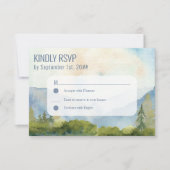 Bergmeer Waterverf Stusty Blue Simple RSVP Kaartje (Voorkant)