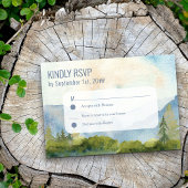 Bergmeer Waterverf Stusty Blue Simple RSVP Kaartje