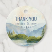 Bergmeer Waterverf Wedding Bedankjes Labels (Voorkant)