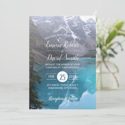 Bergmeer Wedding Elegant Kaart (Staand voorkant)