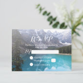 Bergmeer Wedding Elegant RSVP Kaartje (Staand voorkant)