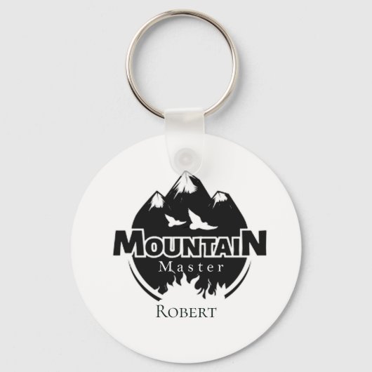 Bergmeester, gepersonaliseerde wandelaar/fietser sleutelhanger (Voorkant)