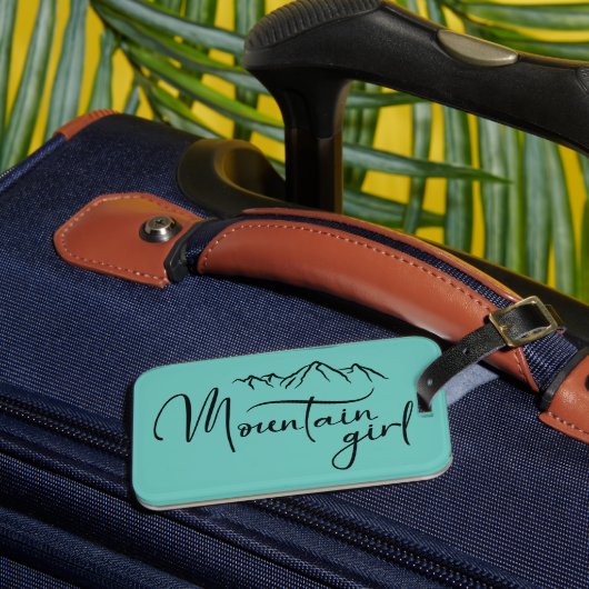 Bergmeisje Teal Bagage Label (Voorkant Insitu 3)