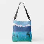 Bergmeren, pijnbomen en sneeuwpieken crossbody tas (Achterkant)