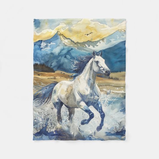 Bergpaard Fleece Deken (Voorkant)