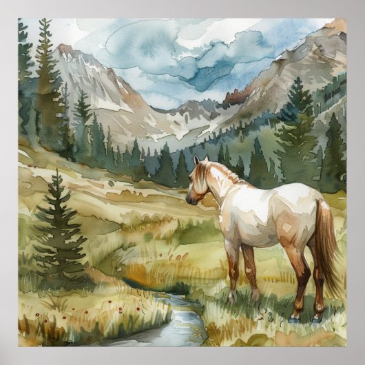 Bergpaard Poster (Voorkant)