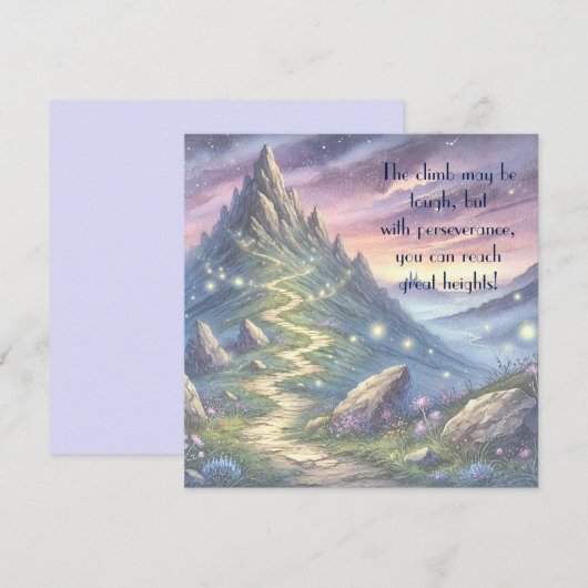 Bergpad en prijsopgave notitiekaartje (Voorkant / Achterkant)