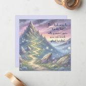 Bergpad en prijsopgave notitiekaartje (Voorkant / Achterkant in situ)