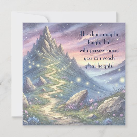 Bergpad en prijsopgave notitiekaartje (Voorkant)