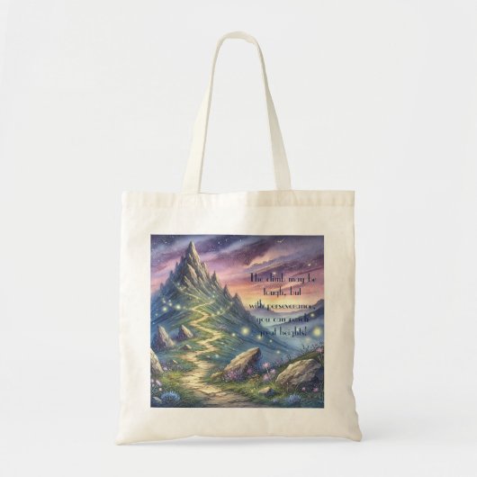 Bergpad en prijsopgave tote bag (Voorkant)