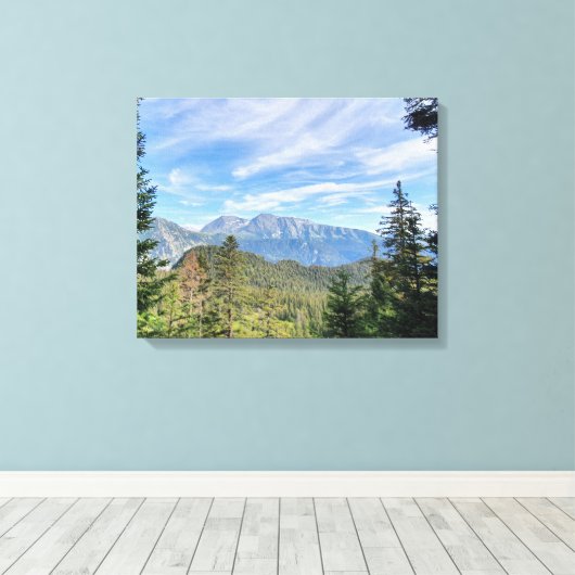 bergpanorama canvas afdruk (Insitu (Houten vloer))