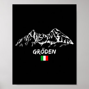 Bergpanorama skivakanties apres-ski val poster