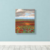Bergpapaver - gewikkelde Giclee Canvas Afdruk (Insitu (Houten vloer))