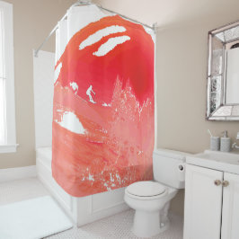 Bergpas Skiing Bathroom Douchegordijn