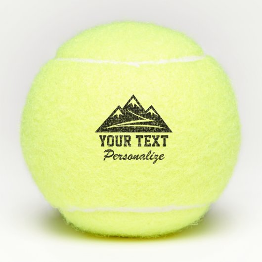 Bergpiek logo, aangepaste naam gedrukt tennisbal tennisballen (Voorkant)