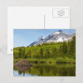 Bergpieken reflecteren in een doezelaar briefkaart (Voorkant / Achterkant)