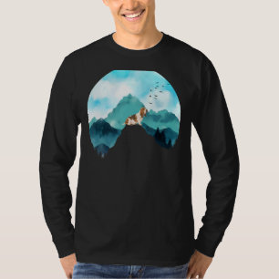 Bergpine Boom Blue Sky Birds vliegende massa T-shirt