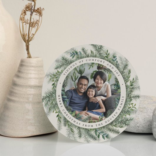Bergpine | Ronde vakantiefotokaart Feestdagenkaart