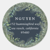 Bergpine | Terugkeeradres feestdag Ronde Sticker (Voorkant)