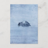 Bergpine Trees Blue Winter Wedding Reception Informatiekaartje (Achterkant)