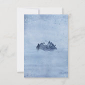 Bergpine Trees Light Blue Winter Wedding Meal RSVP Kaartje (Achterkant)