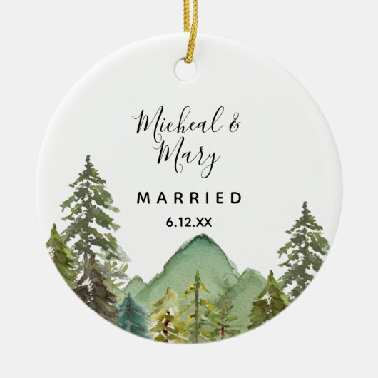 Bergpine Trees Wedding Ornament Gift (Voorkant)