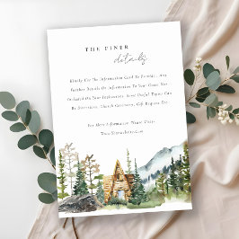 Bergpine wood Cabin Weddenschap Detail Informatiekaartje
