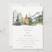 Bergpine wood Cabin Wedding Invite Bedankkaart (Voorkant)