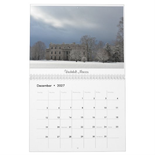 Bergplaatsen in de Hudson-vallei Kalender (Dec 2027)