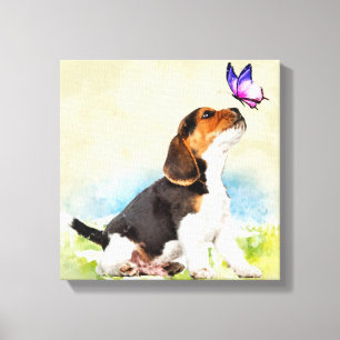 Bergpupil met vlinder canvas afdruk