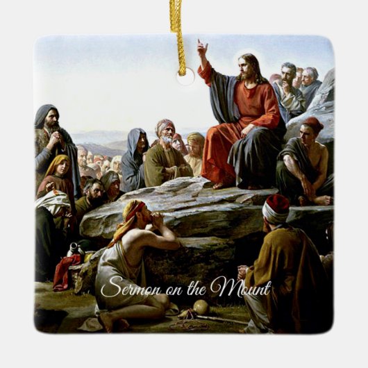 Bergrede - Schilderij van Carl Bloch Keramisch Ornament (Voorkant)