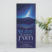 Bergreflectie Astro Sky Housewarming Party Kaart (Staand voorkant)