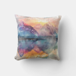 Bergreflectie - Waterverf Sierkussen