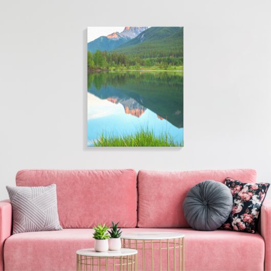 Bergreflecties Canvas Afdruk (Insitu (Woonkamer))