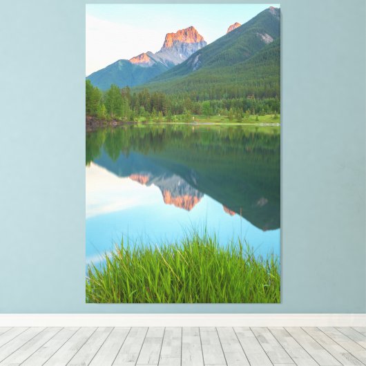 Bergreflecties Canvas Afdruk (Insitu (Houten vloer))