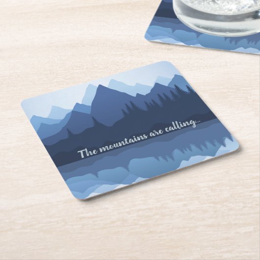 Bergreflecties Ontwerppapier Onderzetter (Schuin)