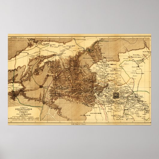 Bergregio Noorden en westen van Peking China Poster (Voorkant)
