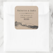 Bergretraite ⎢ Retouradressticker Vierkante Sticker (Tas)